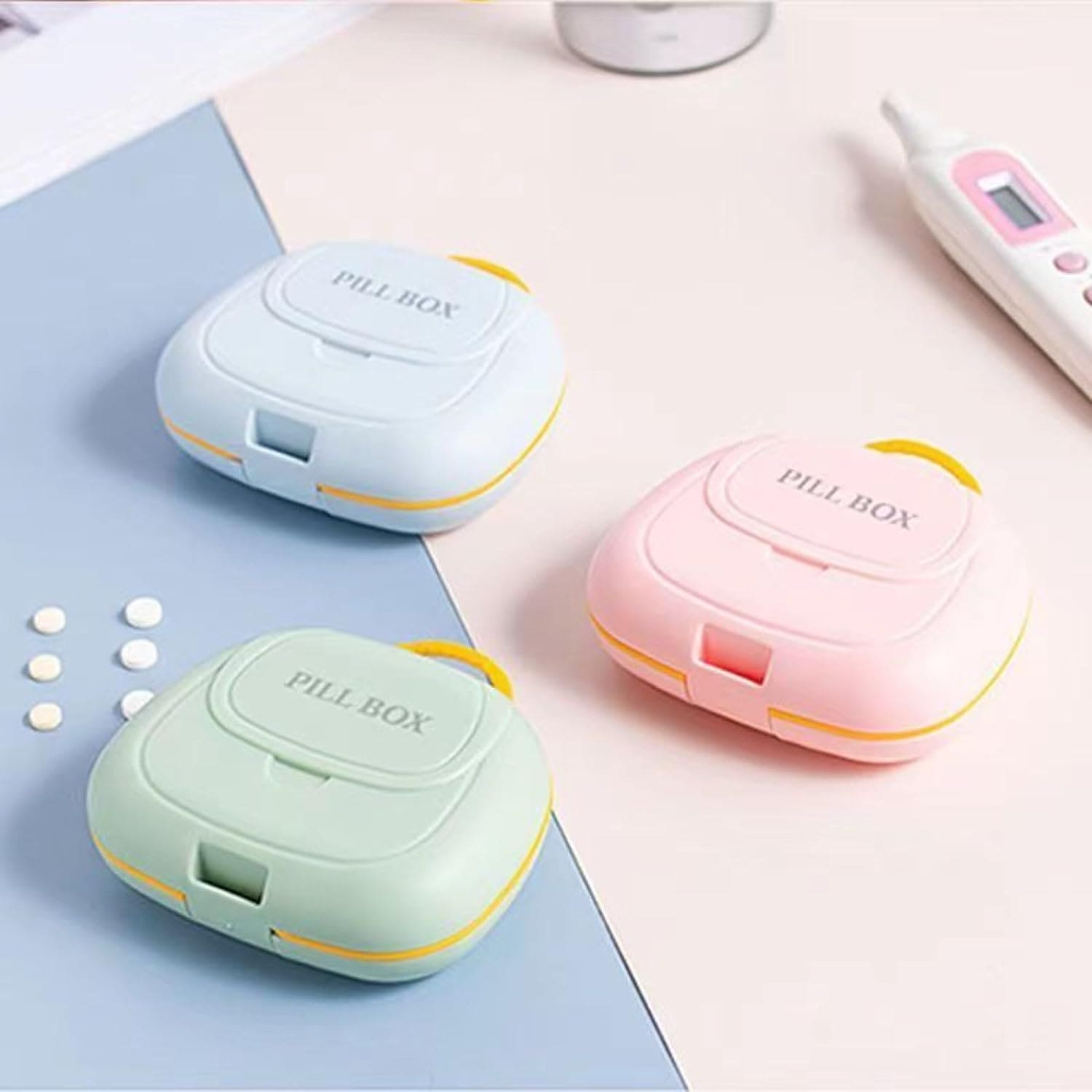 Briefcase Pill Box, Splitters Pill Case Holder, Portable 7 Grid Mini Pill Box, Outdoor Travel Pill Protect Container, Tablet Storage Dispenser Container Briefcase Pill Box, Splitters Pill Case Holder, Portable 7 Grid Mini Pill Box, Outdoor Travel Pill Protect Container, Tablet Storage Dispenser Container